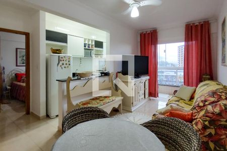 Sala de apartamento para alugar com 1 quarto, 50m² em Vila Caiçara, Praia Grande