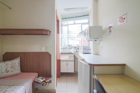 Studio - Quarto e Cozinha de kitnet/studio para alugar com 1 quarto, 29m² em Vila Indiana, São Paulo