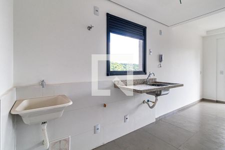 Cozinha de apartamento à venda com 1 quarto, 38m² em Jardim Trussardi, São Paulo