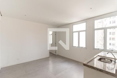 Sala e Cozinha de kitnet/studio para alugar com 1 quarto, 36m² em Campos Elíseos, São Paulo