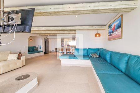 Sala de apartamento para alugar com 3 quartos, 110m² em Morro do Maluf, Guarujá