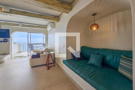 Sala de apartamento para alugar com 3 quartos, 110m² em Morro do Maluf, Guarujá