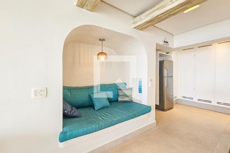 Sala de apartamento para alugar com 3 quartos, 110m² em Morro do Maluf, Guarujá