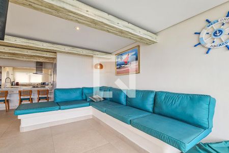 Sala de apartamento para alugar com 3 quartos, 110m² em Morro do Maluf, Guarujá