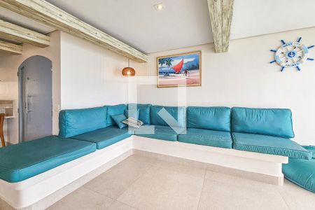 Sala de apartamento para alugar com 3 quartos, 110m² em Morro do Maluf, Guarujá