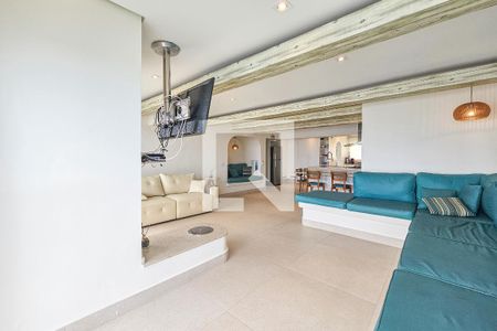 Sala de apartamento para alugar com 3 quartos, 110m² em Morro do Maluf, Guarujá