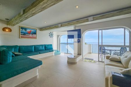 Sala de apartamento para alugar com 3 quartos, 110m² em Morro do Maluf, Guarujá