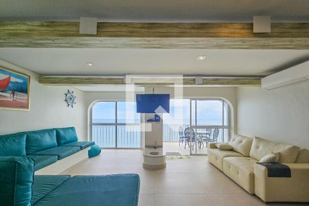 Sala de apartamento para alugar com 3 quartos, 110m² em Morro do Maluf, Guarujá