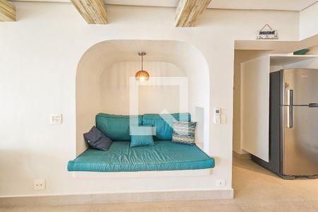 Sala de apartamento para alugar com 3 quartos, 110m² em Morro do Maluf, Guarujá