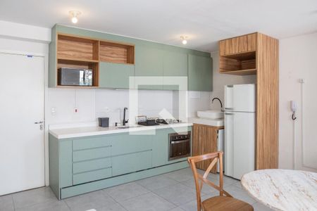 Sala e Cozinha de apartamento para alugar com 1 quarto, 35m² em Barra Funda, São Paulo