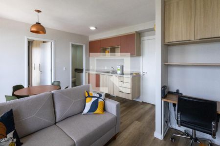 Sala de estar  de apartamento para alugar com 1 quarto, 37m² em Santo Amaro, São Paulo