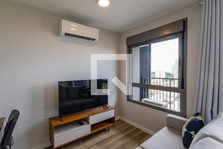 Sala de estar  de apartamento para alugar com 1 quarto, 37m² em Santo Amaro, São Paulo