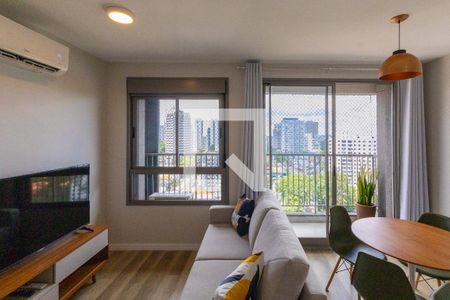 Sala de estar  de apartamento para alugar com 1 quarto, 37m² em Santo Amaro, São Paulo