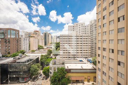 Sala/Cozinha - VIsta de apartamento para alugar com 2 quartos, 60m² em Cerqueira César, São Paulo