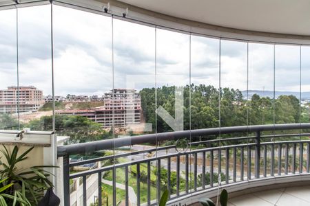 Vista da Sala de apartamento à venda com 3 quartos, 122m² em Tamboré, Santana de Parnaíba