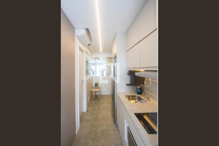 Cozinha de apartamento para alugar com 1 quarto, 26m² em Jardim das Acacias, São Paulo