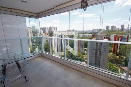 Varanda da Sala de apartamento à venda com 1 quarto, 50m² em Morumbi, São Paulo