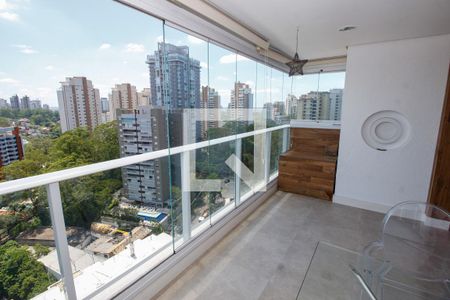 Varanda da Sala de apartamento à venda com 1 quarto, 50m² em Morumbi, São Paulo