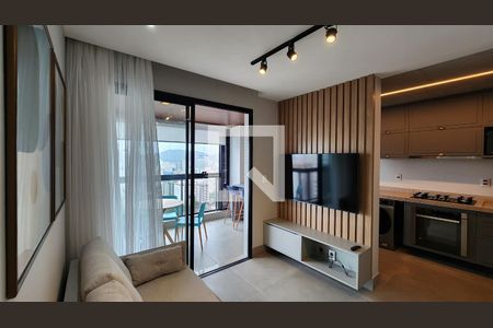 Sala de apartamento para alugar com 1 quarto, 54m² em Boqueirão, Santos