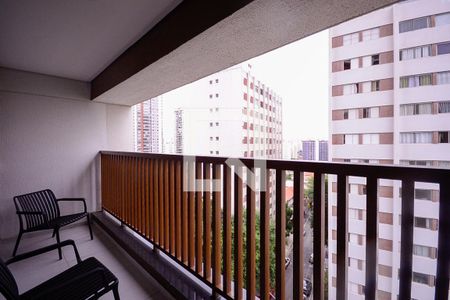 Sala/Cozinha - Varanda  de apartamento para alugar com 1 quarto, 32m² em Vila Gumercindo, São Paulo