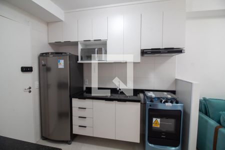 Cozinha de apartamento à venda com 1 quarto, 28m² em Jardim Caravelas, São Paulo