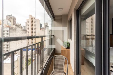 Varanda de kitnet/studio à venda com 1 quarto, 27m² em República, São Paulo