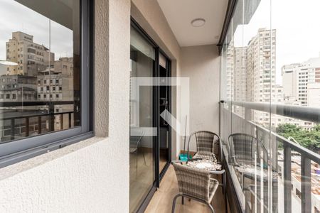 Varanda de kitnet/studio à venda com 1 quarto, 27m² em República, São Paulo