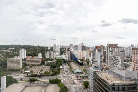 Vista da Varanda de apartamento à venda com 1 quarto, 25m² em Brooklin, São Paulo