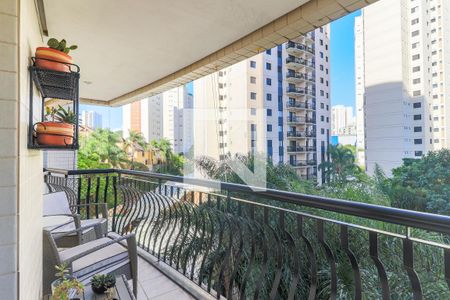 Varanda da Sala de apartamento à venda com 4 quartos, 141m² em Santo Amaro, São Paulo