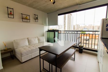 Sala / Cozinha de kitnet/studio para alugar com 1 quarto, 32m² em Bom Retiro, São Paulo