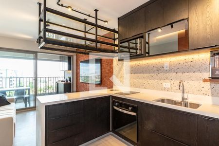 Cozinha de apartamento à venda com 1 quarto, 51m² em Indianópolis, São Paulo