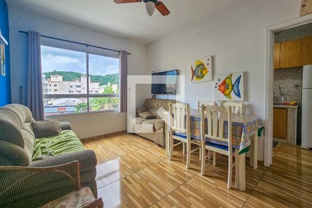 Sala de apartamento para alugar com 1 quarto, 50m² em Jardim Tres Marias, Guarujá