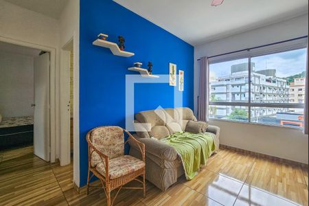 Sala de apartamento para alugar com 1 quarto, 50m² em Jardim Tres Marias, Guarujá