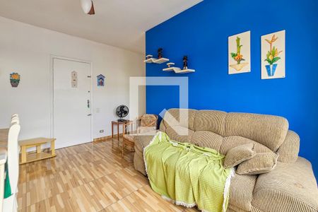 Sala de apartamento para alugar com 1 quarto, 50m² em Jardim Tres Marias, Guarujá