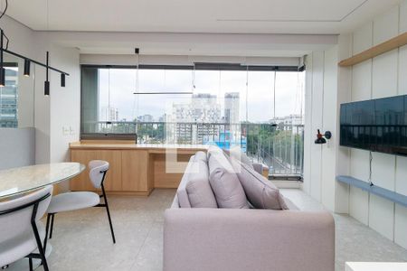 Sala de apartamento para alugar com 1 quarto, 37m² em Santo Amaro, São Paulo