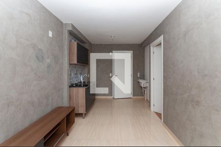 Sala/Cozinha  de apartamento para alugar com 1 quarto, 27m² em Barra Funda, São Paulo