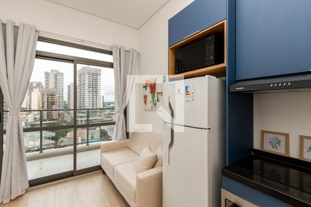 Sala/ Cozinha de apartamento à venda com 1 quarto, 34m² em Jardim das Acacias, São Paulo