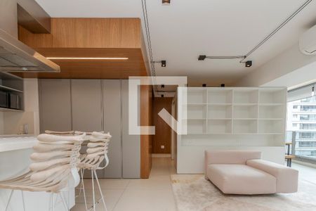 Sala/ Cozinha de apartamento à venda com 1 quarto, 85m² em Brooklin, São Paulo