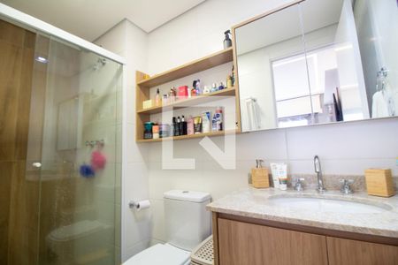 Banheiro da Suíte de apartamento à venda com 1 quarto, 50m² em Jardim das Acacias, São Paulo