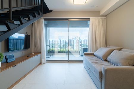 Sala de apartamento à venda com 1 quarto, 60m² em Indianópolis, São Paulo