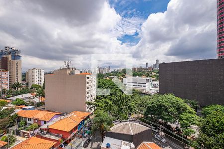 Sala/Cozinha - VIsta de apartamento para alugar com 1 quarto, 28m² em Pinheiros, São Paulo