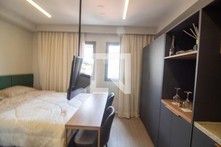 Sala / Quarto - Studio de kitnet/studio para alugar com 1 quarto, 25m² em Santo Amaro, São Paulo