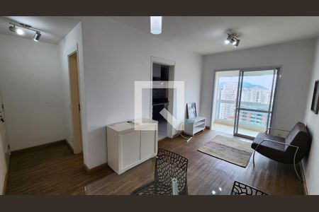 Sala de apartamento para alugar com 1 quarto, 49m² em Paquetá, Santos