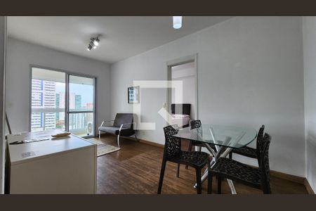 Sala de apartamento para alugar com 1 quarto, 49m² em Paquetá, Santos