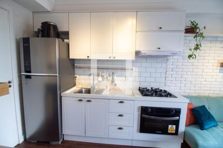 Cozinha de apartamento para alugar com 1 quarto, 28m² em Jardim Caravelas, São Paulo