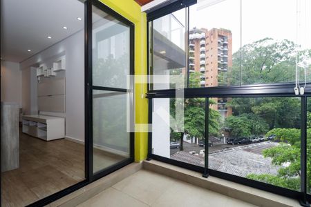 Varanda da Sala de apartamento para alugar com 1 quarto, 47m² em Vila Andrade, São Paulo