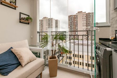 Varanda da Sala de apartamento para alugar com 2 quartos, 37m² em Jardim Caravelas, São Paulo