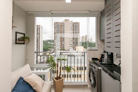 Varanda da Sala de apartamento para alugar com 2 quartos, 37m² em Jardim Caravelas, São Paulo