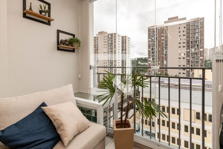 Varanda da Sala de apartamento para alugar com 2 quartos, 37m² em Jardim Caravelas, São Paulo