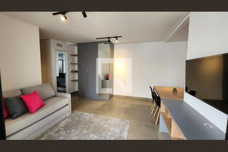 Sala de apartamento para alugar com 1 quarto, 57m² em Ponta da Praia, Santos